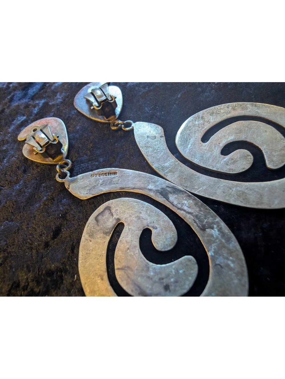 Suzanne Kalan Sterling Silver Abstract Clip-On Earrings - Picture 2 of 3